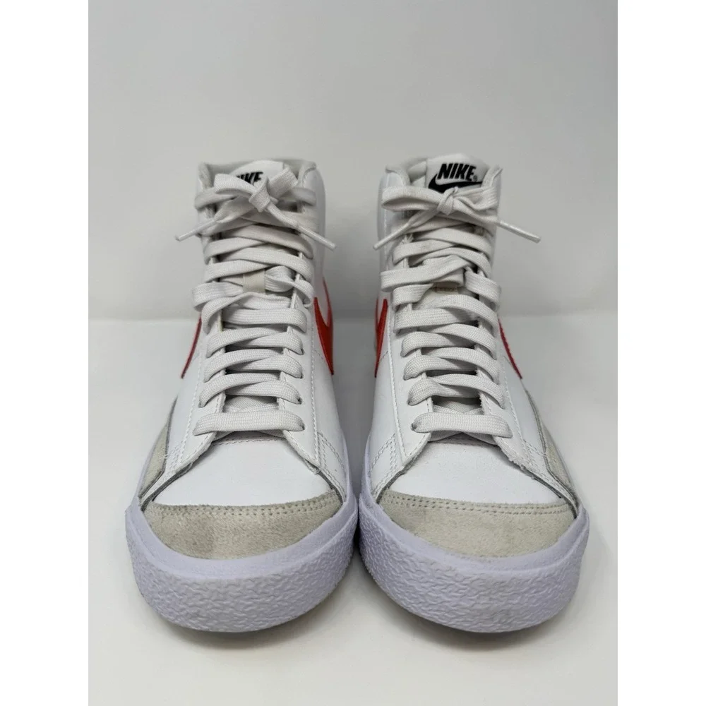 Nike Blazer Mid '77 Unisex Kids GS 4.5Y White/Orange Shoes Sneakers [DA4086-110]